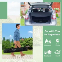 Costway 4-6 Person Portable Aluminum Camping Table Lightweight Roll Up Table Grey/Brown -Costway GUEST f0115151 4556 47fe b9f0 bff77e3c093a