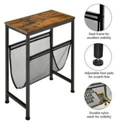 Costway Narrow End Table Magazine Holder Sling Industrial Accent Console Table -Costway GUEST f03f843d 80bf 45d1 94e3 d83cd49bfad0