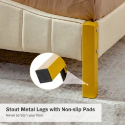 Costway FullQueen Size Upholstered Bed Frame Mattress Foundation Platform Quilted Headboard -Costway GUEST f048e5d8 9bc5 45a8 a7fd 8a4452a07764