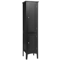 Costway Freestanding Bathroom Storage Cabinet Linen Tower Kitchen Living Room GreyBlackBrownWhite -Costway GUEST f0546bd6 3c37 4d14 92b9 c130a46b7463