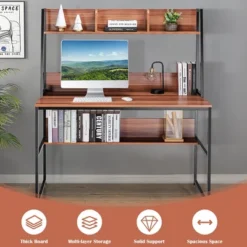 Costway 47'' Computer Desk W/ 3 Storage Cubes & Open Bookcase Home Office -Costway GUEST f0673386 ea4d 4aa7 ac35 1bb9ce603a89