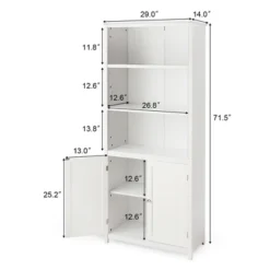 Costway Bookcase Shelving Storage Wooden Cabinet Unit Standing Display Bookcase W/Doors -Costway GUEST f07a4a67 43d4 4c94 b5cd 4c025f3aaf2a