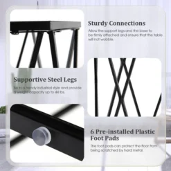 Costway End Table Tempered Glass Top Metal Frame Hexagonal Accent Side Table Living Room -Costway GUEST f08b6455 9543 4dbc 910f cf73e11ed044