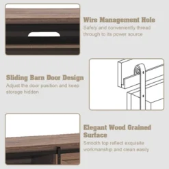 Costway Sliding Barn Door TV Stand For TV's Up To 65'' Storage Shelf Entertainment Center -Costway GUEST f09bfb72 868a 4a13 bbd6 327483094631