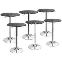 Costway 6PCS Round Bistro Bar Table Height Adjustable 360-degree Swivel WhiteBlack 22 Costway 6PCS Round Bistro Bar Table Height Adjustable 360-degree Swivel WhiteBlack -Costway GUEST f0a76ce7 55eb 45cb 87c7 a3a76c235bcf