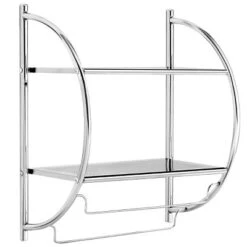 Costway 2 Tier Wall Mount Shower Organizer Toilet Bathroom Storage Rack Holder Towel Bar -Costway GUEST f0f61880 d36c 405c ba4d 288a71e62159