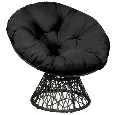 Costway Rattan Papasan Chair Ergonomic Chair 360-degree Swivel Soft Cushion Garden Red BlackGreen 12 Costway Rattan Papasan Chair Ergonomic Chair 360-degree Swivel Soft Cushion Garden Red BlackGreen - Image 10