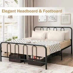 Costway Stylish Full Size Metal Bed Frame Platform Bed Base W/ Headboard & Footboard -Costway GUEST f1242b65 eadd 4437 8dff 638a3a264a20
