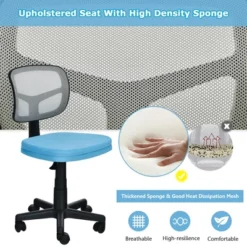 Costway Armless Office Chair Adjustable Swivel Computer Mesh Desk Chair GreenBlueGray -Costway GUEST f149f218 3231 4359 8d8e 1a24345bbe0b