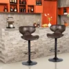 Costway Set Of 4 Adjustable Bar Stools Swivel Bar Chairs W/ Backrest Retro Brown Hot-Stamping Cloth -Costway GUEST f1eaa4a8 5266 49fc b5ac 2aa1a7163c76