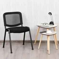 Costway Set Of 5 Conference Chair Mesh Back Office Waiting Room Guest Reception Black -Costway GUEST f1fcec05 5959 4b11 9fdf ba54065a02f5