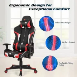 Costway Gaming Desk & Chair Set Z-Shaped Racing Style Desk With Massage Swivel Gaming Chair -Costway GUEST f21af6ce 0990 4de5 81e0 9819c036bc60
