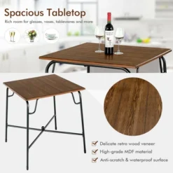 Costway 5PCS Bar Table Set Counter Height Dining Set W/ 4 Stools Rustic Brown 16 Costway 5PCS Bar Table Set Counter Height Dining Set W/ 4 Stools Rustic Brown -Costway GUEST f2285479 7b42 4074 8d68 705bf23774c1