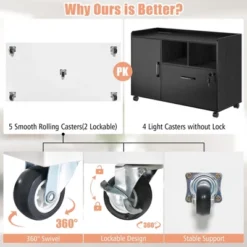 Costway 5-Drawer Chest Rolling Storage Dresser Lateral File Cabinet With Adjustable Shelf 18 Costway 5-Drawer Chest Rolling Storage Dresser Lateral File Cabinet With Adjustable Shelf -Costway GUEST f314a76e 7258 4c9b 86a9 8f21698242ed