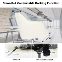 Costway Synthetic Swivel Office Chair Adjustable Task Chair Fluffy Vanity Chair 15 Costway Synthetic Swivel Office Chair Adjustable Task Chair Fluffy Vanity Chair -Costway GUEST f33ce2da def8 4198 aa39 a56d0a5e1a26