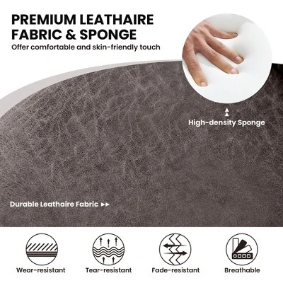 Costway 360degreesSwivel Accent Chair Modern Leathaire Armchair With Beech Wood Legs Brown 8 Costway 360degreesSwivel Accent Chair Modern Leathaire Armchair With Beech Wood Legs Brown - Image 6