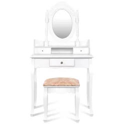 Costway Vanity Table Jewelry Makeup Desk Bench Dresser Stool White -Costway GUEST f3dfa240 942e 48e4 b32b 8af35fe42818