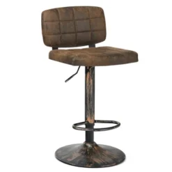 Costway Set Of 4 Adjustable Bar Stools Swivel Bar Chairs W/Backrest Retro Brown -Costway GUEST f42c3351 cf19 4965 8c6c 98ec75a2e34e
