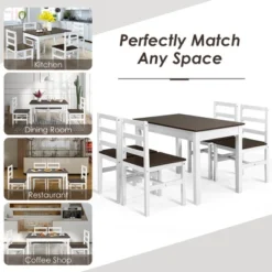 Costway 5pcs Dining Set Solid Wood Compact Kitchen Table & 4 Chairs Modern -Costway GUEST f43583b4 f0cb 4083 a686 2c30de37aaee