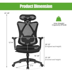 Costway Ergonomic High Back Mesh Office Chair W/ Adjustable Lumbar Support -Costway GUEST f4e9e40a 10f5 49e1 8de6 21a663c871ea
