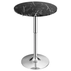 Costway Round Bistro Bar Table Height Adjustable 360-degree Swivel Black -Costway GUEST f52f170f c0a2 44a1 b626 8b4c60433bb4