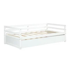 Costway Twin Size Trundle Daybed Wooden Slat Support Mattress Platform For Kids EspressoWhite 23 Costway Twin Size Trundle Daybed Wooden Slat Support Mattress Platform For Kids EspressoWhite -Costway GUEST f551922e 1bc2 4850 a6c5 5e2a587b4c3b