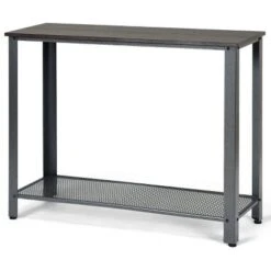 Costway Console Sofa Table W/ Storage Shelf Metal Frame Wood Look Entryway Table SilverBlack 23 Costway Console Sofa Table W/ Storage Shelf Metal Frame Wood Look Entryway Table SilverBlack -Costway GUEST f60af37e 9c88 43ff bf04 4afbcd7a4f59