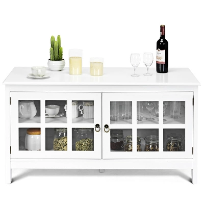 50''TV Stand Modern Wood Storage Console Entertainment Center W/ 2 Doors White 7 50''TV Stand Modern Wood Storage Console Entertainment Center W/ 2 Doors White - Image 5