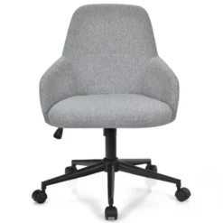 Costway Linen Accent Office Chair Adjustable Rolling Swivel Task Chair W/Armrest -Costway GUEST f62349f3 73a5 4e95 b23a b6b486787242