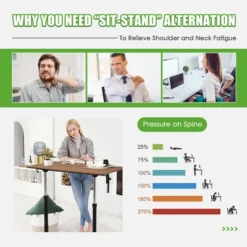 Costway Height Adjustable Computer Desk Sit Stand Rolling Notebook Table NaturalBrownBlack -Costway GUEST f643cf5a af68 4ac0 a6d6 d75088b7bacb