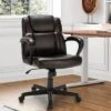 Costway Executive Leather Office Chair Adjustable Computer Desk Chair W/ Armrest -Costway GUEST f667f757 954b 435e b718 ddb35b5eefd5