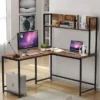 Costway Industrial L-Shaped Desk W/Hutch Bookshelf 55'' Corner Computer Desk Gaming Table -Costway GUEST f66abeeb 06cc 459d 9c66 17f7672c5972