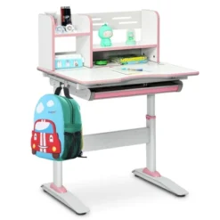 Costway Kids Writing Desk Student Study Table Height Adjustable W/Tilt Desktop -Costway GUEST f6a4759b 1b50 463c 98ae 4aa150aa200d