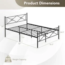 Costway Full/Queen Size Metal Platform Bed Frame W/ Headboard Mattress Foundation -Costway GUEST f6b5df82 eddf 4fa3 8803 21fe5c9221e6