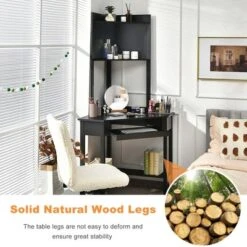 Costway Corner Computer Desk Triangle Study Desk W/ Hutch & Keyboard Tray -Costway GUEST f6b9e49e fb33 46ce 826d a4dacbd658b0