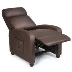 Recliner Massage Chair, Ergonomic Adjustable Single Sofa With Padded Seat BlackBrownGray -Costway GUEST f6eb488c c77b 4faa bcab b09074963f4d