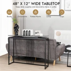 Costway Console Entrance Couch Table Narrow Faux Marble Top For Living Room, Hallway -Costway GUEST f6fd0f8c 9b55 4ebc b623 2f16da702156