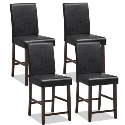 Costway Set Of 2/4 Bar Stools 25inch Counter Height Barstool Pub Chair W/Rubber Wood Legs 12 Costway Set Of 2/4 Bar Stools 25inch Counter Height Barstool Pub Chair W/Rubber Wood Legs - Image 10
