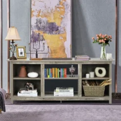 Costway 58'' 2-Tier TV Stand Entertainment Media Center Console Up To 65'' Grey -Costway GUEST f7720bc8 86ca 44e3 a4ae d19b3fe4f8f9