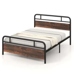 Costway Metal Platform Bed Frame Industrial Headboard Mattress Foundation -Costway GUEST f795bb9b ec3d 4bbe 8683 43aa55a30b76