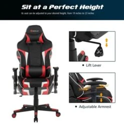 Costway Gaming Desk & Chair Set Z-Shaped Racing Style Desk With Massage Swivel Gaming Chair -Costway GUEST f7a3c932 f98c 437d bd10 0920e7322a4c