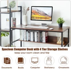 Costway Multi-Functional Computer Desk With 4-tier Storage Shelves 20 Costway Multi-Functional Computer Desk With 4-tier Storage Shelves -Costway GUEST f8068fa2 cffa 442b 880c fbc756e5a55c