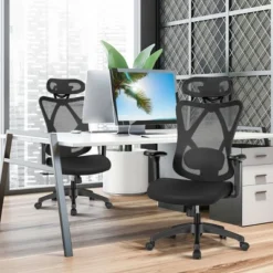 Costway Reclining Mesh Office Chair Swivel Chair W/ Adjustable Lumbar Support -Costway GUEST f813fd42 7507 4b3f 9faa c729405d1a29