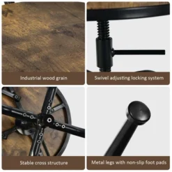 Costway Set Of 4 Industrial Bar Stool Adjustable Swivel Counter-Height Dining Side Chair -Costway GUEST f82a1099 bced 416b 8a4f d1d0b5a92741