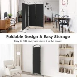 Costway 4 Panels Folding Room Divider 6 Ft Tall Fabric Privacy Screen Black/Brown/Grey/White 18 Costway 4 Panels Folding Room Divider 6 Ft Tall Fabric Privacy Screen Black/Brown/Grey/White -Costway GUEST f8b8d366 3df0 40eb b208 b8b328a76d61