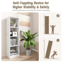 Costway 56'' Tall Bookcase, Freestanding Bookshelf With 4 Open Cubes -Costway GUEST f91d5dd3 1c7b 47ca b13f aea96c81f7e0