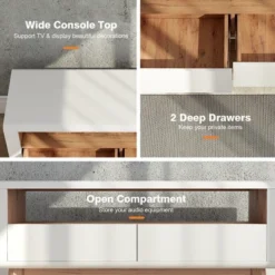 Costway 47'' TV Stand Media Entertainment Center Console W/ 2 Drawers Open Shelve -Costway GUEST f9b7dbe1 ab05 447d ba29 429e775ea50f