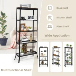 Costway 5 Tier Bookshelf Standing Storage Shelf Unit For Kitchen Living Room Office -Costway GUEST f9f53b41 64a4 4b0c 90dd fe409f99053f