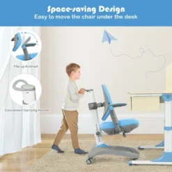 Costway Kids Desk Study Chair Adjustable Height Depth W/ Sit-Brake Casters -Costway GUEST fa12aaa3 197f 4f4b 9b17 067b06e40f86