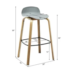 Costway Modern Set Of 4 Barstools 30inch Pub Chairs W/Low Back & Metal Legs Grey -Costway GUEST fa1e5a20 e64d 408f af1d 28306286a5c5